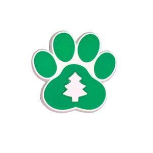 Dog Paw Print Green Pine Christmas Tree Nature Forest Croc Shoe Charm Jibbitz